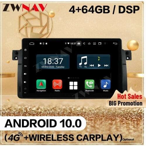 4+128G Carplay 2 Din For BMW E46 M3 1999 2000-2001 2002 2003 2004 2005 Android 10 Screen Player Audio Radio GPS Unit Auto Stereo
