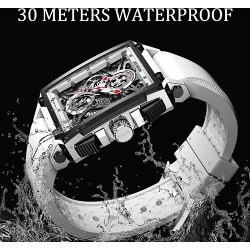 LIGE 2021 New Men Watches Top Brand Luxury Waterproof Quartz Square Watch For Men Date Sport Hollow Clock Male Reloj Hombre+Box