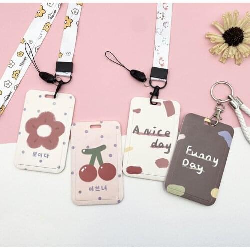 ID Credit Bank Card Holder Students Bus Card Case Lanyard Hand Rope Visit Door Identity Badge Cards Cover FOR Women Men Pendants