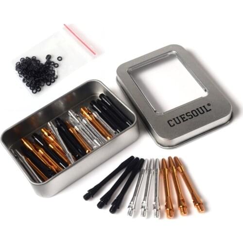 CUESOUL 30 Pcs/Set 2BA 46mm-53mm Length Grooved Aluminium Dart Shafts with Box