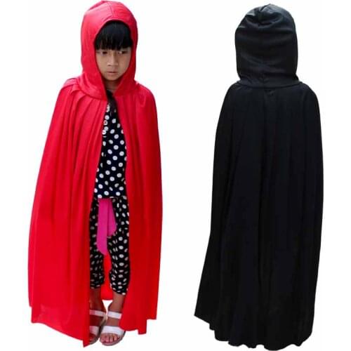 Halloween costume kid death black red hooded cloak scary with cape devil role play cosplay