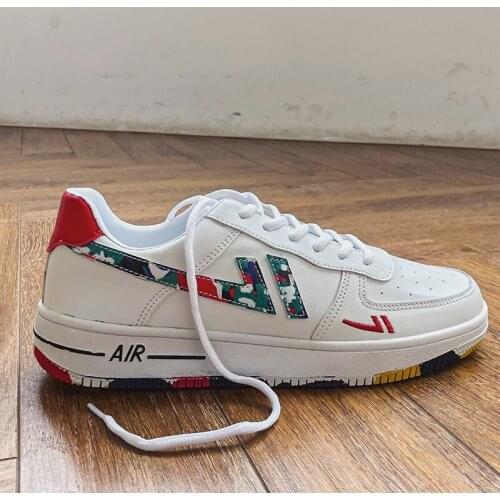 Breathable Leather Sports Shoes Casual Trendy Non-slip Lace-up Men Women Shoe Comfortable Fashion Flat Sneakers Air Force Series