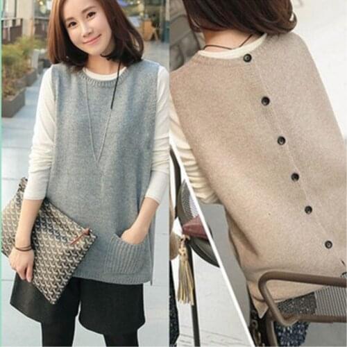 BELIARST Spring and Autumn New Cashmere Knit Vest Woman Vest Camisole Long Sleeveless Sweater Loose Thick coat