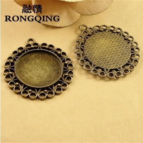 RONGQING 25mm 20pcs/lot lace Love Retro Tray DIY Accessories Wholesale Craft