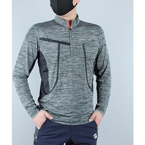 Male Quick dry long-sleeve slim elastic hiking tshirt Men spring MTB Bicycle cycling Jerseys men`s Sweatshirt breathable t-shirt