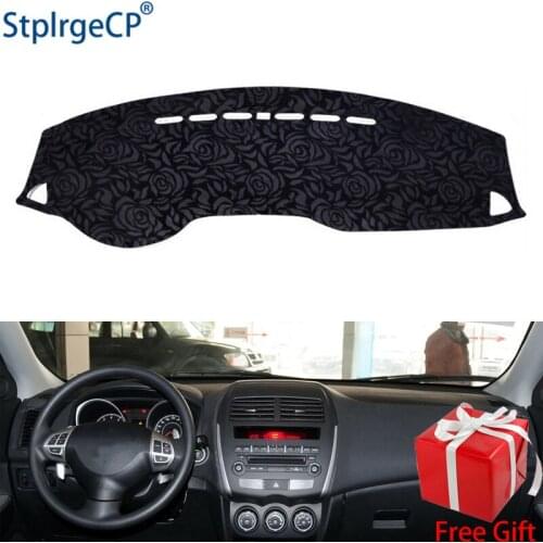 Rose Pattern Non-slip Car Dashboard Cover Dash Mat Pad DashMat ANti-UV Car Sticker for Mitsubishi ASX 2013 2014-2019 Car Styling