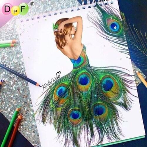 Peacock woman 3d DIY Diamond Painting Cross Stitch Crystal Resin Diamond embroidery Needlework Home Decor rhinestone crafts