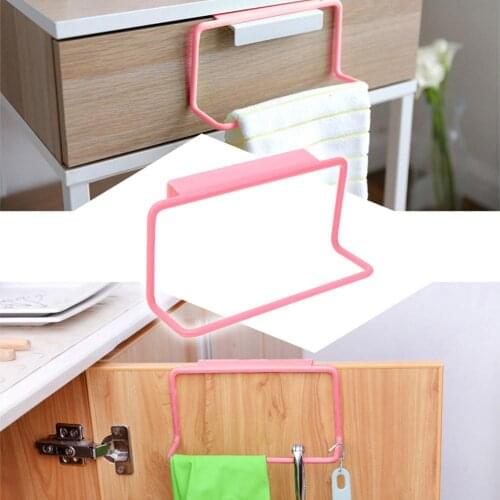 Plastic Towel Rack Hanging Holder Cupboard Kitchen Cabinet Bathroom Towel Rack Ties Bag Hanger Hanging Rack
