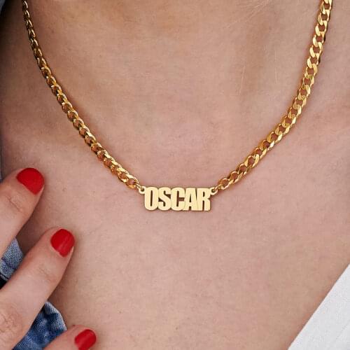Custom Name Necklace Customized Cuban Chain Personalized Necklaces for Men Women Hip-hop Jewelry