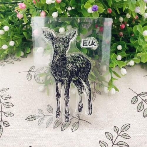 The Elk Transparent Clear Silicone Stamp for DIY Scrapbooking Photo Album Decorative Rubber Stamp Retro Seal Customized