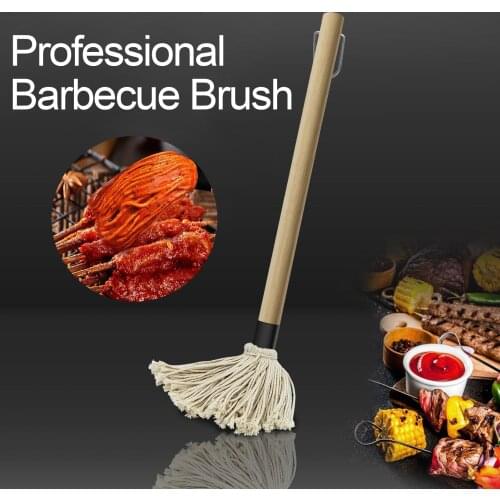 Grill Brush BBQ Brush Basting Mop Professional Sauce Marinade Mop Cleaning Brush With 2 Replacement Heads For Cooking Roasting
