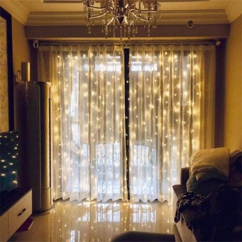 String Light USB Waterproof 300-LED Fairy Light Window Curtain Light With Remote Control Curtain Light 8 Modes Light