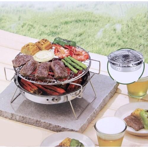 Charcoal Grill for Camping Outdoor Barbacoa Outdoor Mini Bbq Grill Stainless Folding Barbecue Accessories Portable Cooking Tools