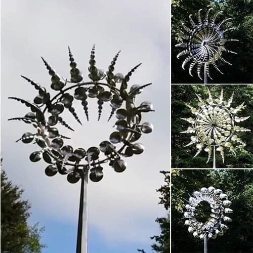 LXMH Unique And Magical Metal Windmill Outdoor Wind Spinners Wind Catchers Yard Patio L awn Garden Decoration