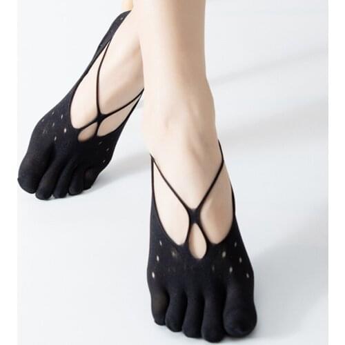 New Stlye Five Finger Women Toe Orthopedic Compression Socks Female Summer Breathable Sexy Ultra Low Cut Liner Sock With Gel Tab