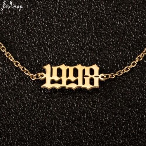 Jisensp Birthday Year Number Anklet Leg Bracelet 1980-2000 Year Ankle Bracelet Fashion Jewelry for Women Best Friend Gift