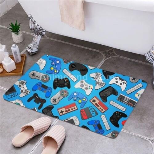 40x60cm Gamepad Printed Home Bath Mat Non-slip Bathroom Carpet Rug Mat kitchen Bedroom Kitchen Toilet Floor Decor Cartoon 1 PC