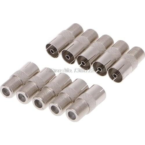 10 Pcs F Type Female Jack To TV PAL Female Jack RF Coaxial Adapter Connector Wholesale&DropShip