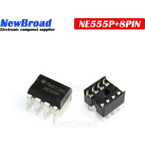 10set NE555P DIP-8 Sockets 8pin DIP NE555 NE555P Adaptor Solder (10pcs Ne555 +10pcs 8pin Socket)