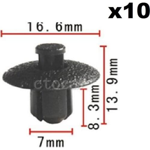 10x For Toyota Lexus Cowl Fastener Push-Type Retainer Clip 90467-07117