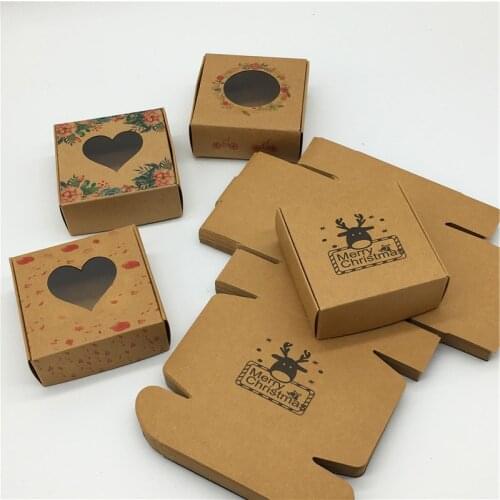 20Pcs/Lot 16 Style Craft Paper Boxes Case Handmade Wedding Gift Festival Souvenirs Packing Paper Boxes 7.5x7.5x3cm