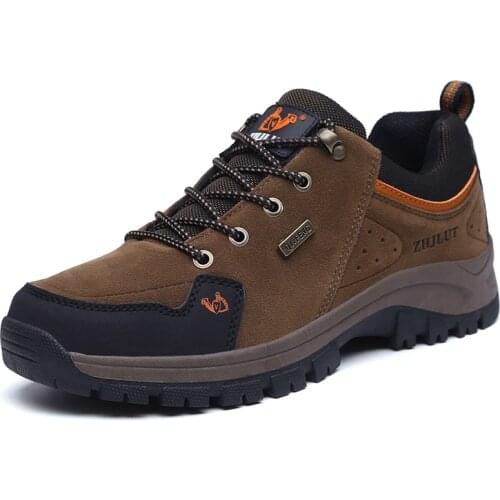 2021 Unisex Leather Hiking Shoes Men Winter Warm Fur Non Slip Sneakers Women Suede Outdoor Footwear Boy Spring Summer Waterproof