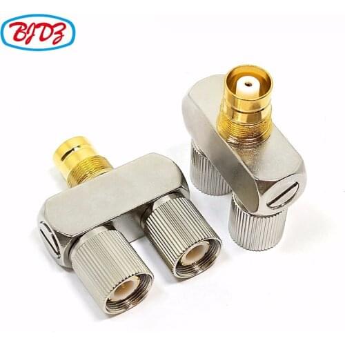 Free shipping 1.6/5.6 DIN T type male to male to female adapter