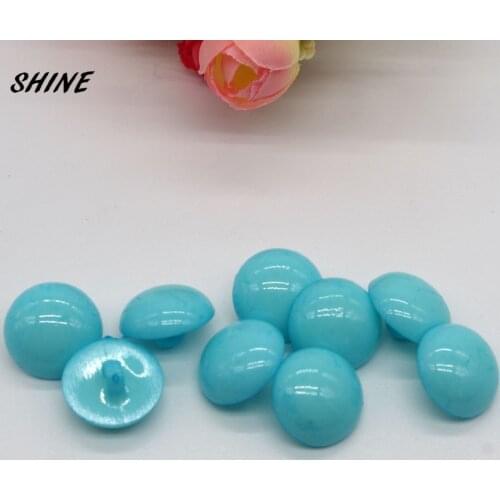SHINE 12PCs Nylon Sewing Buttons Scrapbooking Round Light Blue Single Hole 18mm Dia. Costura Botones Decorate bottoni botoes