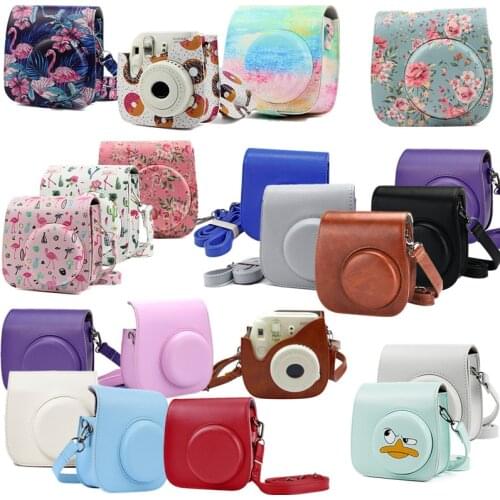 Mini Camera Case Bag Instant Film Cameras PU Leather Cover for Fujifilm Instax with Shoulder Strap For Instax Mini 9 Mini 8