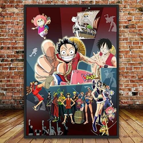 Home Decor HD Print Anime One Piece Role Nordic Style Painting Wall Art Canvas Picture Watercolor Poster Modular For Living Room