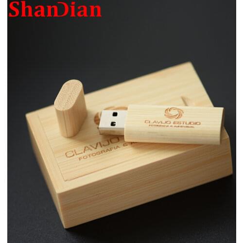 SHANDIAN natural wooden bamboo usb flash drive pendrive 4GB 8GB 16GB 32GB 64GB U disk memory stick ( free coustom logo )