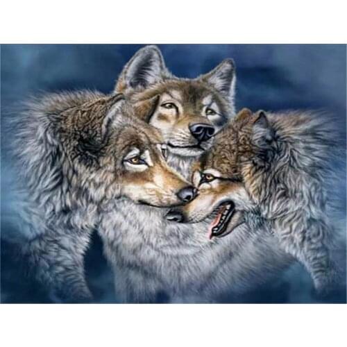 Snow Wolf Printed Canvas 11CT Cross-Stitch Kit DIY Embroidery DMC Threads Sewing Painting Handiwork Craft Promotions Adults