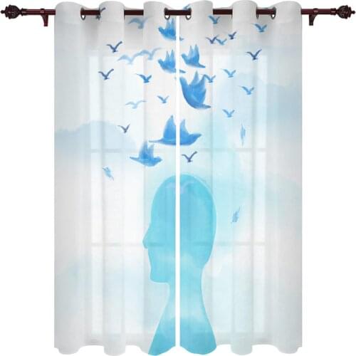 Character Asuka Illustration Living Room Closet Kitchen Bedroom Translucent Exquisite Curtains