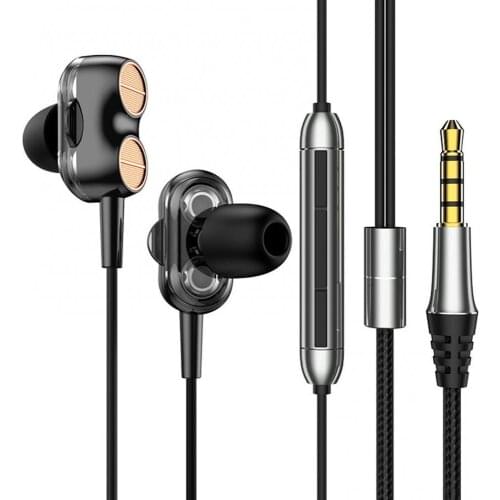 K9 quad-core dual moving coil in-ear tuning version 3.5mm high fidelity sports HIFI universal bass cable mobile phone headphones
