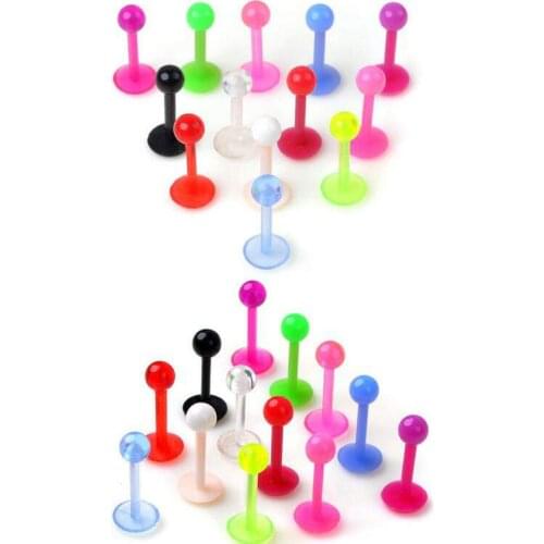 10/20/50/80Pcs/Lot Wholesale Lots Ball Lip Rings Bars StudsFor Woman Man Unisex Body Piercing Jewelry
