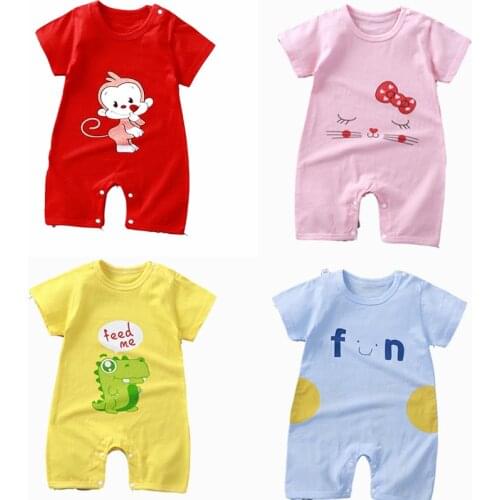New Cartoon Clothes For Girls Rompers Baby Boys Jumpsuits Panda Cotton Short Sleeve Newborn Rompers 0-24M Pijamas Infant Outfits