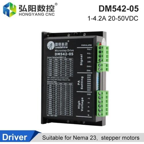 Leadshine DM542 Stepper Motor Controller 20-50VAC 1.0-4.2A 2-Phase Stepper Driver, Suitable For NMEA23 Stepper Motor CNC Router