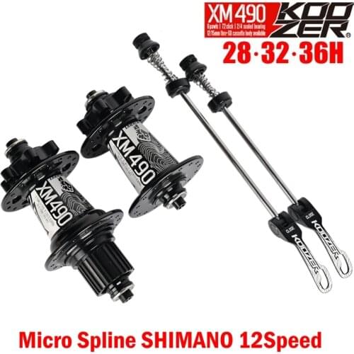 Koozer XM490 12 Speed Micro spline Bicycle Hub 12s MTB Hubs 28/32/36H Mountain bike Disc brake hub For M8100 M9100 M7100 M6100