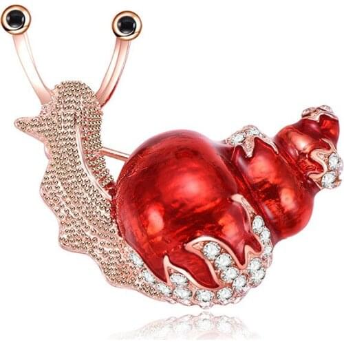 Creative Crystal Rhinestone Snails Brooch Wholesale Drop Oil Zircon Cute Brooch Gift For Girl
