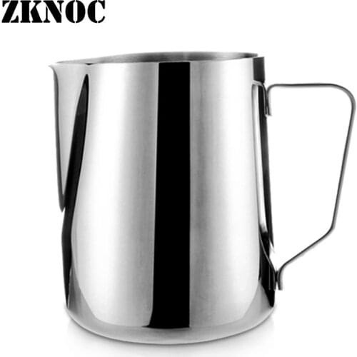 ZKNOC Stainless Steel Cup Frothing Pitcher Pull Flower Cup Cappuccino Coffee Mugs Milk Frothers Latte Art 150/200/350/600/1000ml