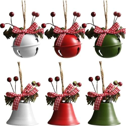 Christmas Jingle Bells Metal Iron Christmas Tree Decoration Christmas Bells for Xmas Tree Decor Window Door Holiday Party