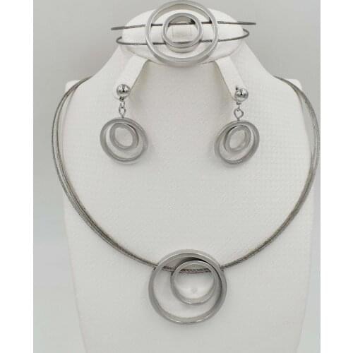 New High Quality Dubai gold big Jewelry Set 3 tones Gold color Nigerian Wedding African Jewelry Sets Parure Bijoux Femme