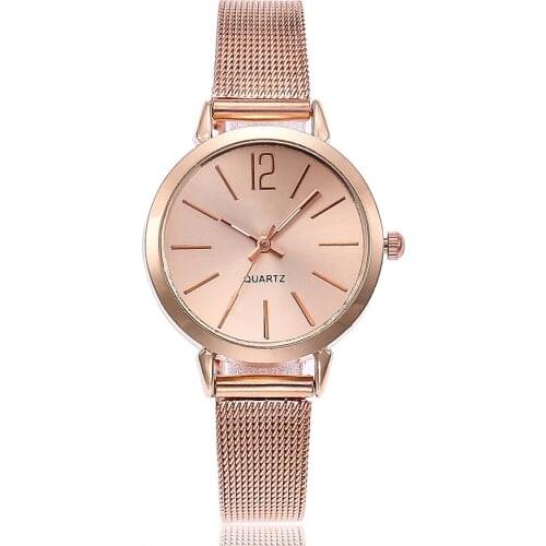 New Fashion Women Stainless Steel Silver Gold Mesh Watch Unique Watches Casual Quartz Wristwatches Clock Hot Sale