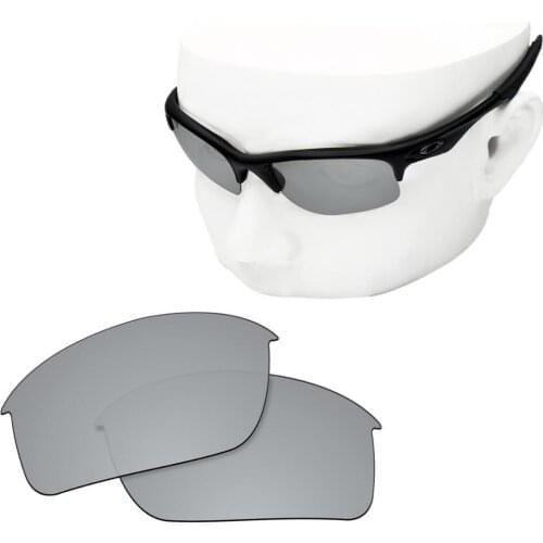 OOWLIT Polarized Replacement Lenses of Silver Mirror for-Oakley Bottle Rocket OO9164 Sunglasses
