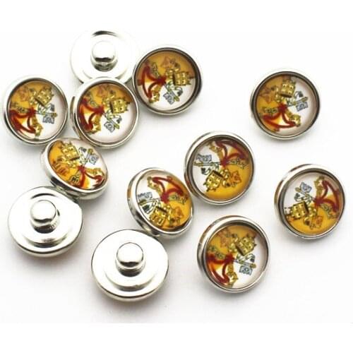 Wholesale 20pcs/lot 12mm Glass Snap Buttons Fit DIY Snap Bracelet Snap Button Charms Jewelry