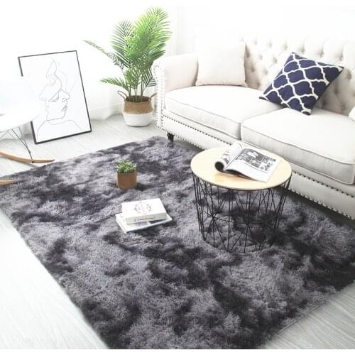 Motley gradient tie-dye carpet living room bedroom bedside rug Gradient thick floor rug soft skin mat Encryption thick blanket