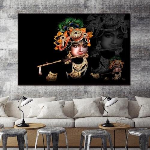 Radha Krishna Poster Canvas Poster Art Home Decoration Wall Poster Print HD Canvas Wallpapers Pictures Living Room Decoration