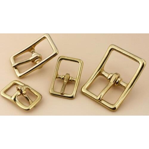 1 x Solid Brass Belt Buckle Middle Center Bar Single Pin Buckle for Leather Craft Bag Strap Horse Halter Harness Adjustment
