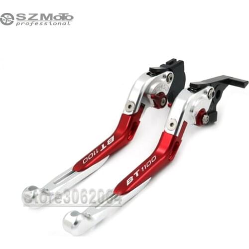 For YAMAHA BT1100 BT 1100 2005-2006 Front Rear Brake Lever Motorcycle Adjustabale Folding Extendable With Logo Blue Red