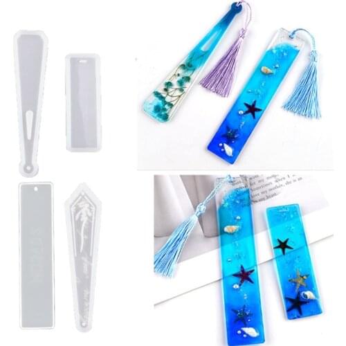 Handmade Token Bookmark Mould Rectangle Bookmark Silicone Mold Epoxy Resin Casting Molds Art Craft Tools Jewelry Making